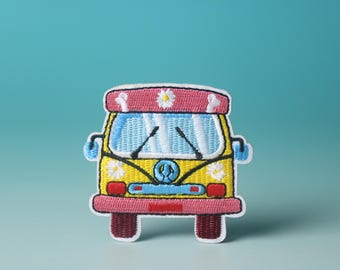 parche de autobús, parche de coche, parche termoadhesivo, parche bordado, parche estético, parche divertido, para chaqueta, para mochila,