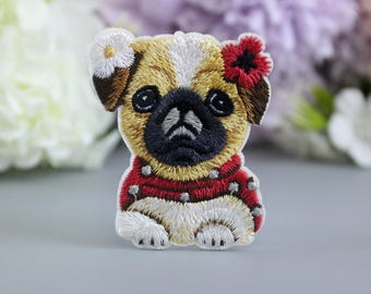 cute lady French bulldog patch, iron on patch, embroidered patch, aesthetic patch, funny patch, for jacket, for backpack,