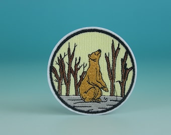 bear patch, polar bear patch, iron on patch, embroidered patch, aesthetic patch, funny patch, for jacket, for backpack,