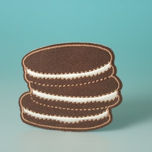 biscuit patch, cookie patch, Oreo patch, iron on patch, embroidered patch, aesthetic patch, funny patch, for jacket, for backpack,