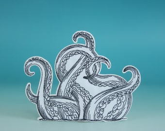 Octopus tentacle patch, iron on patch, embroidered patch, aesthetic patch, funny patch, for jacket, for backpack,