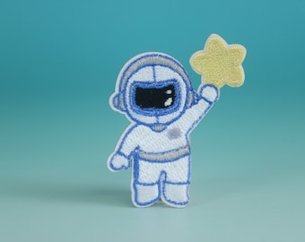 reaching for the star patch, astronaut patch, cute, iron on patch, embroidered patch, aesthetic patch, funny patch, for jacket
