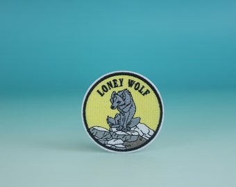 Remendo de lobo solitário, remendo de lobo, remendo de ferro, remendo bordado, remendo estético, remendo engraçado, para jaqueta, para mochila,