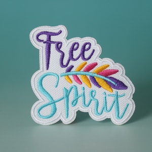 free spirit patch, phrase, iron on patch, embroidered patch, aesthetic patch, funny patch, for jacket, for backpack,