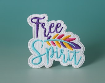 free spirit patch, phrase, iron on patch, embroidered patch, aesthetic patch, funny patch, for jacket, for backpack,