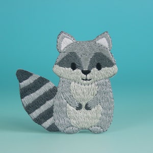 raccoon patch, cute, animal, iron on patch, embroidered patch, aesthetic patch, funny patch, for jacket, for backpack,
