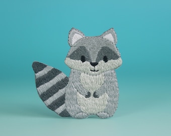 raccoon patch, cute, animal, iron on patch, embroidered patch, aesthetic patch, funny patch, for jacket, for backpack,