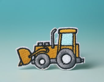 parche de excavadora, parche de carretilla elevadora, parche termoadhesivo, parche bordado, parche estético, parche divertido, para chaqueta, para mochila,