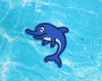 dolphin patch, iron on patch, embroidered patch, aesthetic patch, funny patch, for jacket, for backpack,