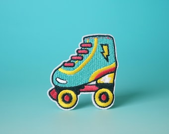 rolschaatspatch, opstrijkbare patch, geborduurde patch, esthetische patch, grappige patch, voor jas, voor rugzak,