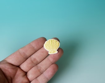 petit écusson coquillage, mignon, écusson thermocollant, écusson brodé, écusson esthétique, écusson amusant, pour veste, pour sac à dos,
