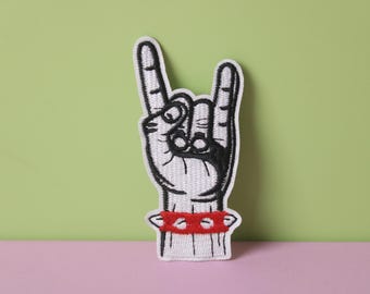 rock-på-lapp, rockskyltlapp, stryklapp, broderad lapp, estetisk lapp, rolig lapp, för jacka, för ryggsäck,