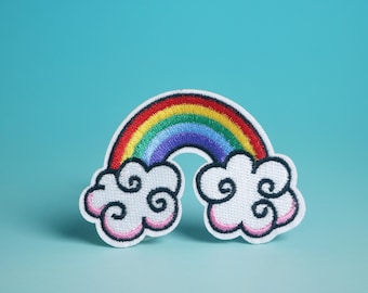 rainbow patch, cute, anime, iron on patch, embroidered patch, aesthetic patch, funny patch, for jacket, for backpack,