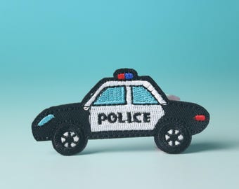Parche de coche de policía, parche termoadhesivo, parche bordado, parche estético, parche divertido, para chaqueta, para mochila,
