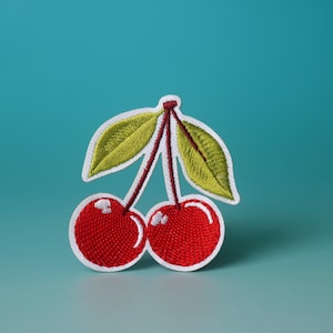 delicious cherry patch, iron on patch, embroidered patch, aesthetic patch, funny patch, for jacket, for backpack,