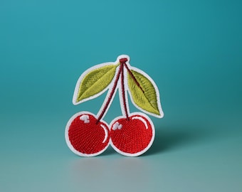 delicious cherry patch, iron on patch, embroidered patch, aesthetic patch, funny patch, for jacket, for backpack,