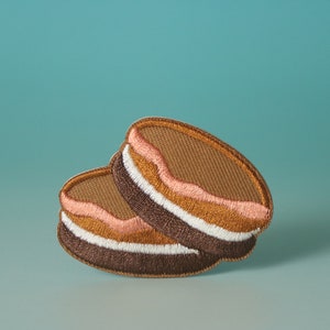 biscuit patch, cookie patch, Oreo patch, iron on patch, embroidered patch, aesthetic patch, funny patch, for jacket, for backpack,