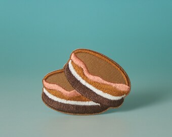 biscuit patch, cookie patch, Oreo patch, iron on patch, embroidered patch, aesthetic patch, funny patch, for jacket, for backpack,