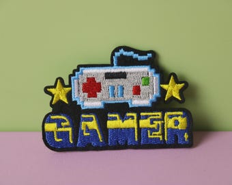 gamer patch, gamepad patch, retro game patch, iron on patch, embroidered patch, aesthetic patch, funny patch, for jacket, for backpack,
