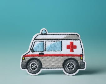 ambulance patch, car patch, iron on patch, embroidered patch, aesthetic patch, funny patch, for jacket, for backpack,
