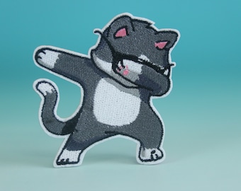 cool dancing cat patch, iron on patch, embroidered patch, aesthetic patch, funny patch, for jacket, for backpack,