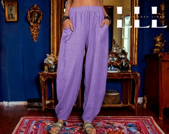 Oversized Linen Pants | Women's Outfit | Streetwear with Pockets