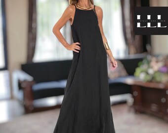 Sleeveless Maxi Dress | Women's Linen Apparel | Breathable Comfy Clothing