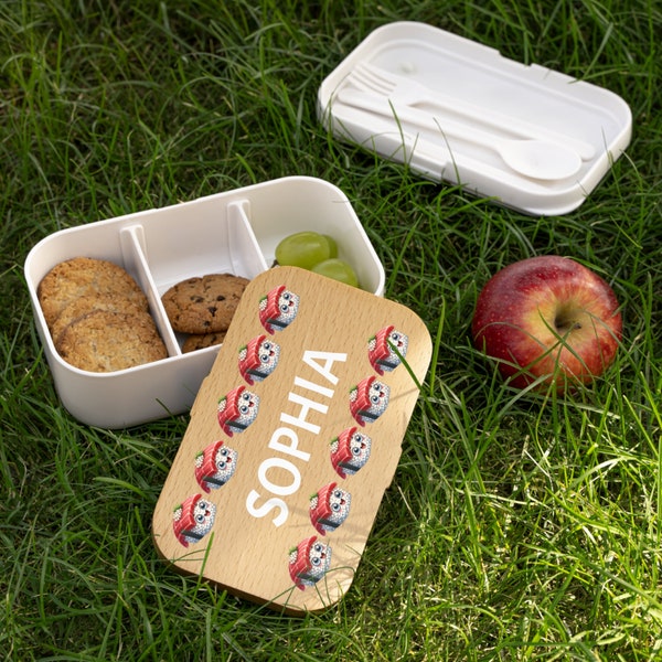 Personalised Sushi Design Bento Lunch Box - Custom Name Lunchbox