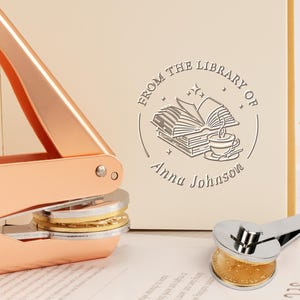 Personalized Book Embosser/Custom From the Library of Book Stamp/Library Embosser Stamp / Ex Libris Book Embosser / Gifts for Book Lovers
