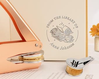 Personalized Book Embosser/Custom From the Library of Book Stamp/Library Embosser Stamp / Ex Libris Book Embosser / Gifts for Book Lovers