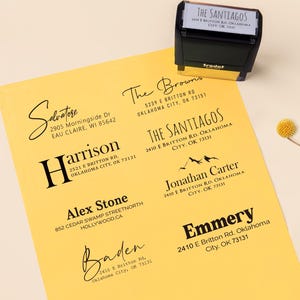 Timbro personalizzato autoinchiostrante per indirizzo di ritorno - Timbro personalizzato in gomma per indirizzo di casa / Timbro di invito / Timbro aziendale / Timbro per matrimonio