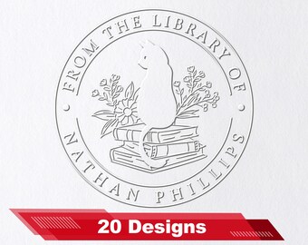 Custom From the Library of Book Embosser,Book Embosser Personalized,Book Stamp,Library Embosser,Ex Libris Book Lover Gift