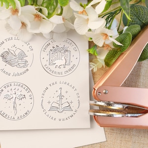 Gepersonaliseerde boekembosser/uit de bibliotheek van het boek Stempel/Bibliotheekembosser/ Embosserstempel/Ex Libris/cadeaus voor boekenliefhebbers