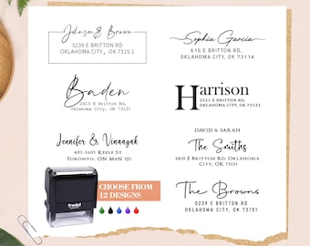 Personalized Self-Inking Return Address Stamp - Custom Reusable Rubber Stamp, Handmade for Envelopes & Mail