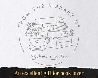 Custom From the Library of Book Embosser,Book Embosser Personalized,Book Stamp,Library Embosser,Ex Libris Book Lover Gift