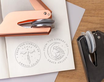 Personalized Book Embosser/Custom Book Stamp/From The Library Of Book Embosser/Library Embosser/Ex Libris /Book Lover Gift