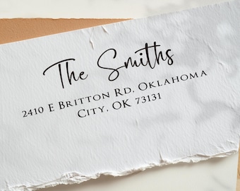 Personalized Self-Inking Return Address Stamp - Custom Reusable Rubber Stamp, Handmade for Envelopes & Mail