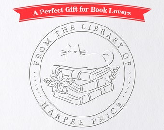 Custom Aus der Bibliothek für Buchpräger, Buchpräger Personalisiert, Buchstempel, Bibliothekspräger, Ex Libris Buchliebhaber Geschenk