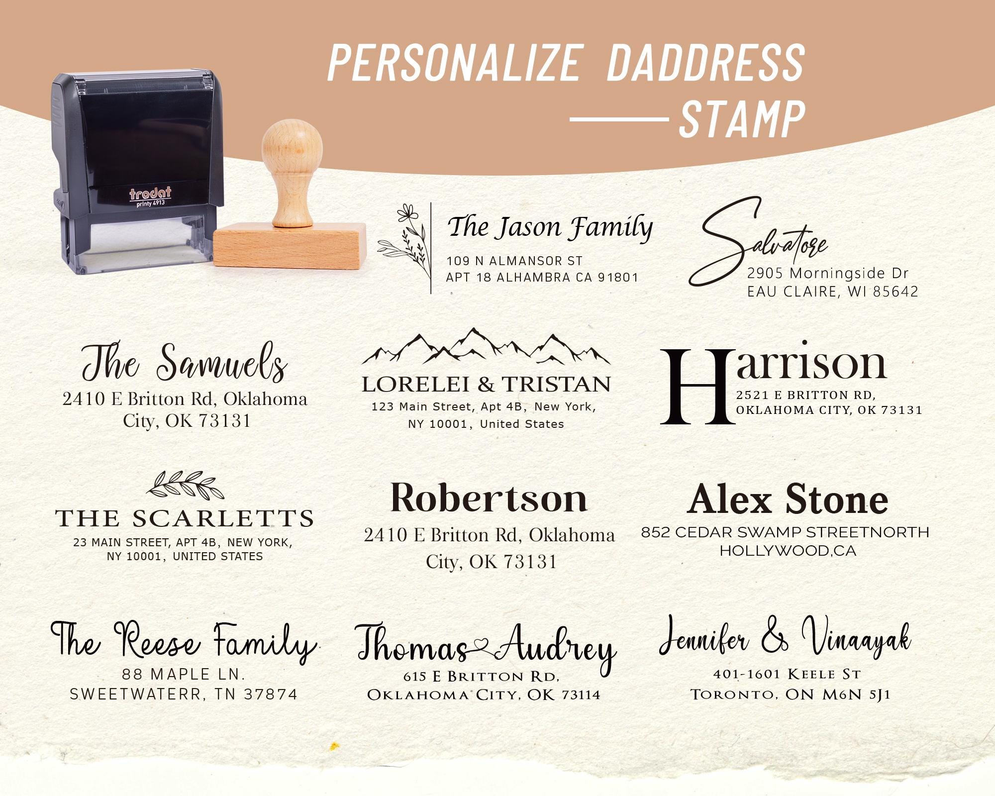 malive Personalized Return Address Stamp/custom Home Address Self-inking