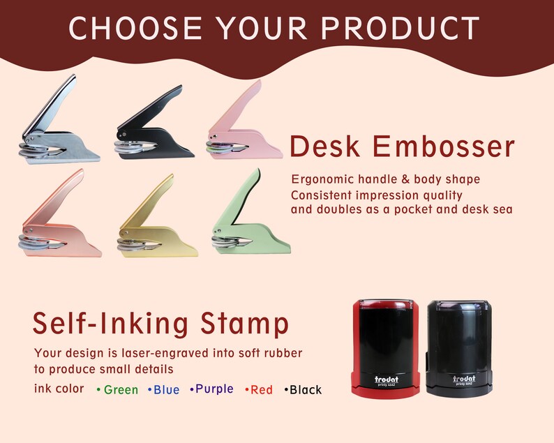 Personalized Brass Embosser Seal - Custom Monogram Book Embosser For Library & Stationery