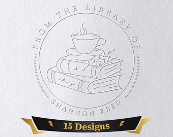 Personalizado de la biblioteca de grabador de libros, grabador de libros personalizado, sello de libro, grabador de biblioteca, regalo para amantes de los libros Ex Libris