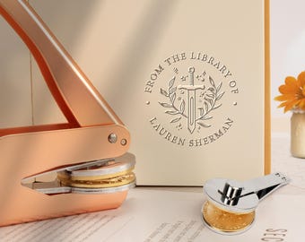 Personalized Book Embosser/From the Library of Book Stamp/Library Embosser/ Embosser Stamp/Ex Libris/Christmas Gifts for Book Lovers