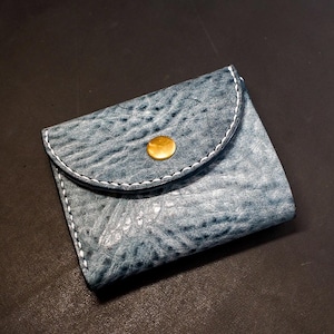 Italian Leather Alaska Tri-fold Wallet Handmade Leather Wallet Mini Wallet Hand Stitched