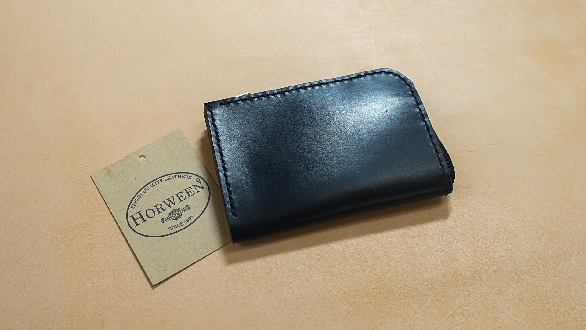 HORWEEN Chromexcel Mini Wallet, Coin, Handmade, Tanned, Hand