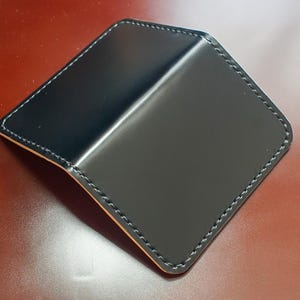 Shinki Hikaku Leather Cordovan Business Card Holder Card Case Handmade Hand-sewn Cordovan