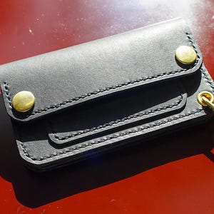 Himeji cuero camionero cartera cosida a mano mini camionero / cartera camionero