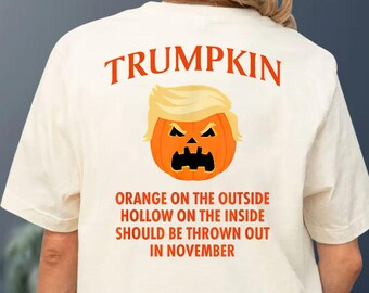 Camiseta Trumpkin Naranja Por Fuera Hueco Por Dentro Debería Tirarse En Noviembre, Camiseta Gótica de Halloween
