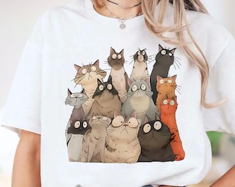 Camiseta de la loca de los gatos, camiseta divertida de grupo de gatos, sudadera con capucha de gato sarcástica, sudadera de gato meme, regalo para mamá de gatos