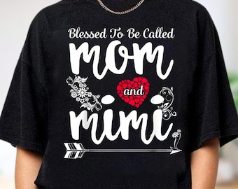 Camiseta "Bendecida de ser llamada mamá" y "Mimi", ropa para la vida de mamá, camiseta gráfica de maternidad.