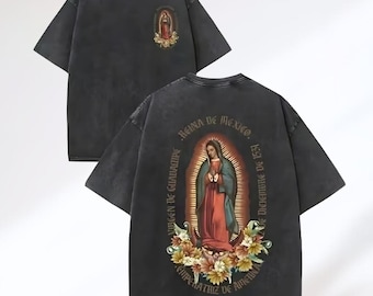 Camiseta de Nuestra Señora de Guadalupe, camiseta católica de la Virgen de Guadalupe, camiseta religiosa con motivos religiosos, camiseta de la Santísima Virgen María, camiseta con motivos religiosos
